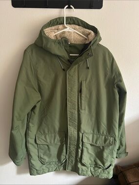 Passenger Women L Alaska Recycled 2.0 Dusty Olive Hooded Parka Insulated Jacket